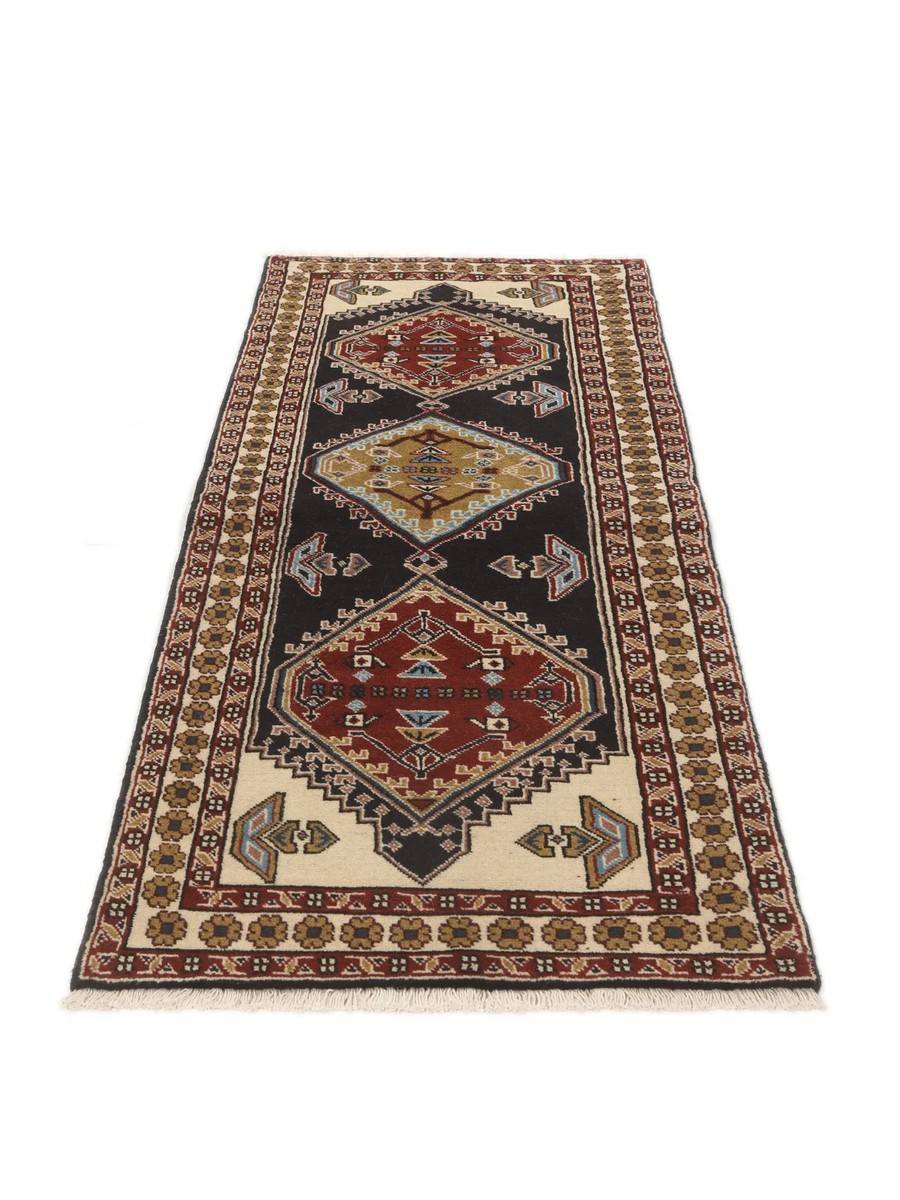 68x192 см, Иран, Восточные, Wool, чёрный — вид 2
