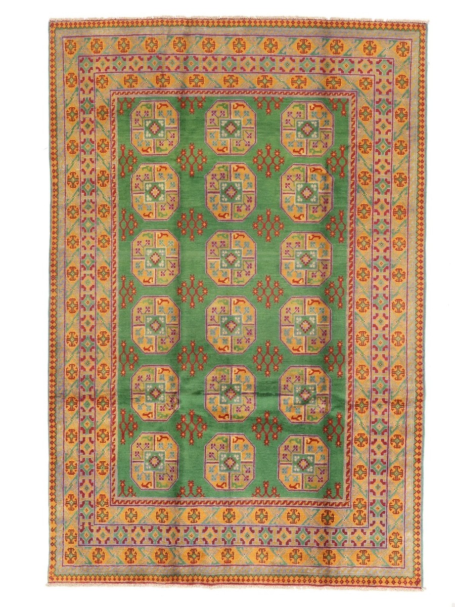 193x290 см, Афганистан, Акче, Wool, зелёный