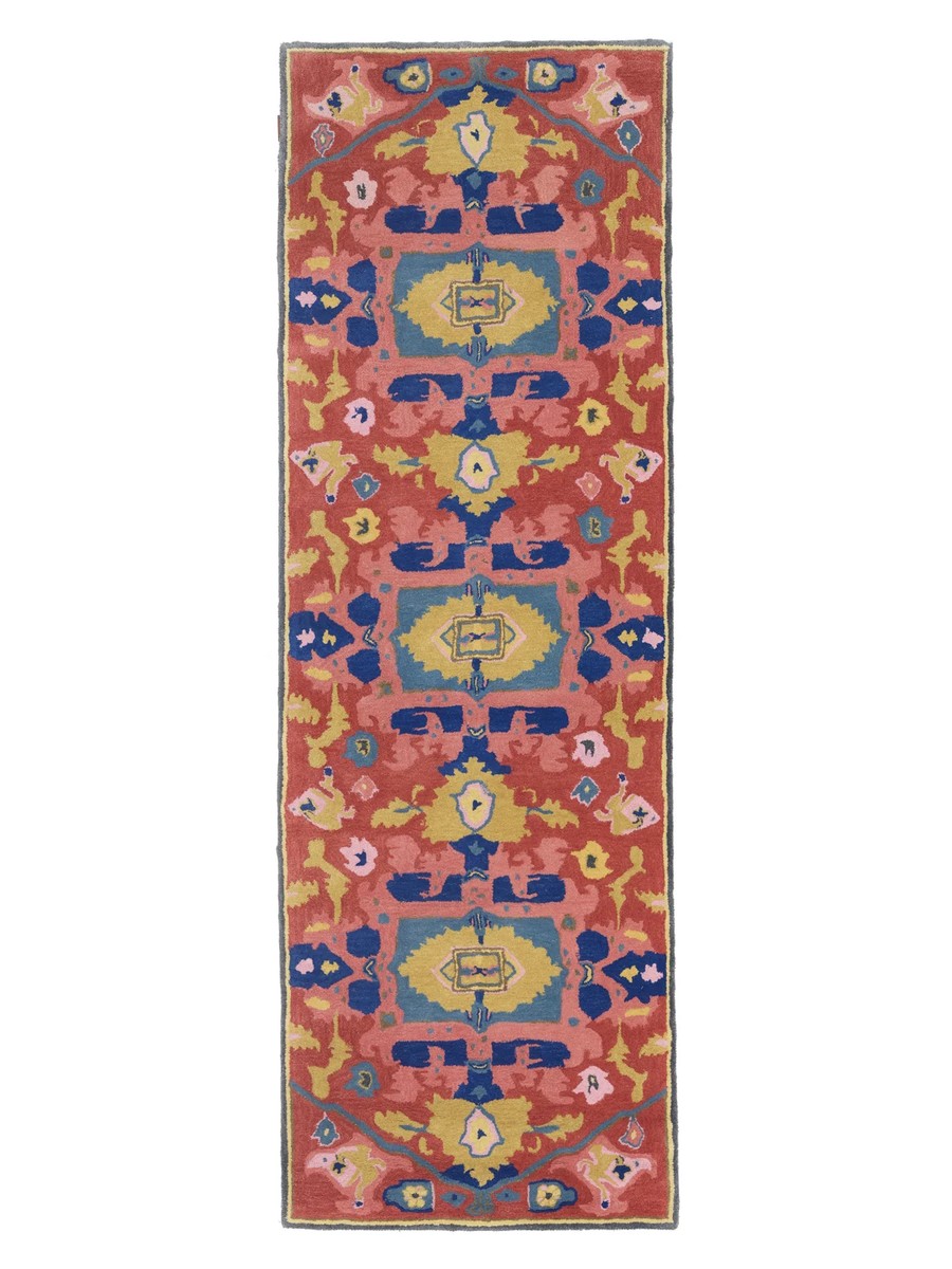 100x300 см, Индия, Современные, Wool, красный