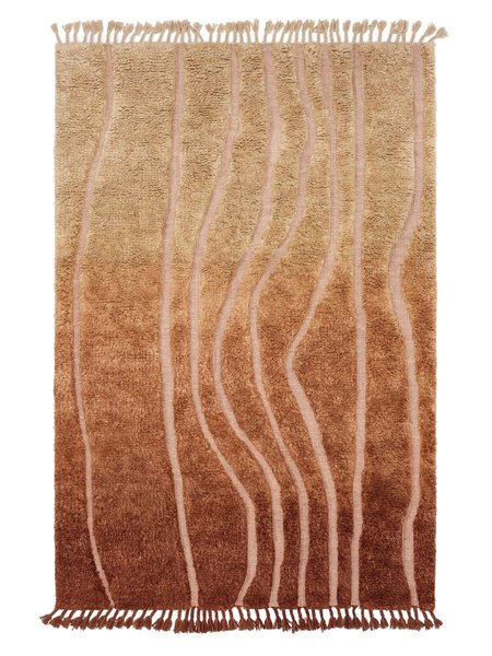 200x300 см, Индия, Шэгги, Wool, ржаво-красный