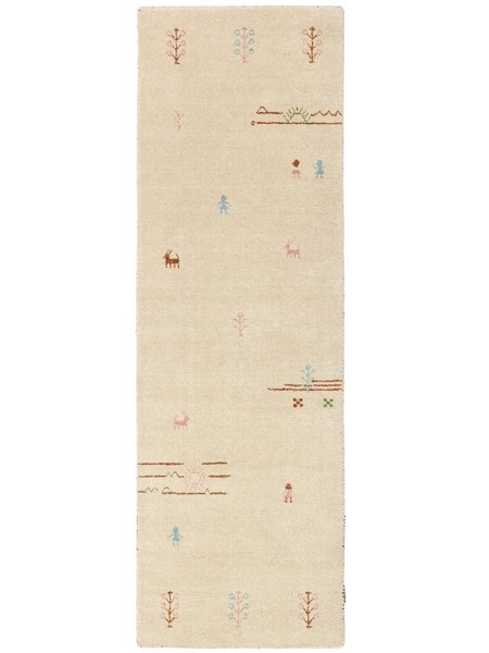 80x250 см, Индия, Габбе, Wool, бежевый