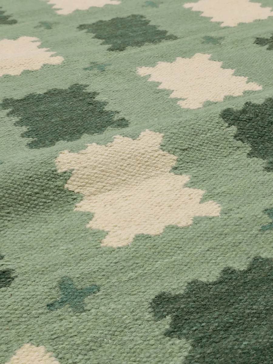 250x350 см, Индия, Современные, Wool, зелёный — вид 2