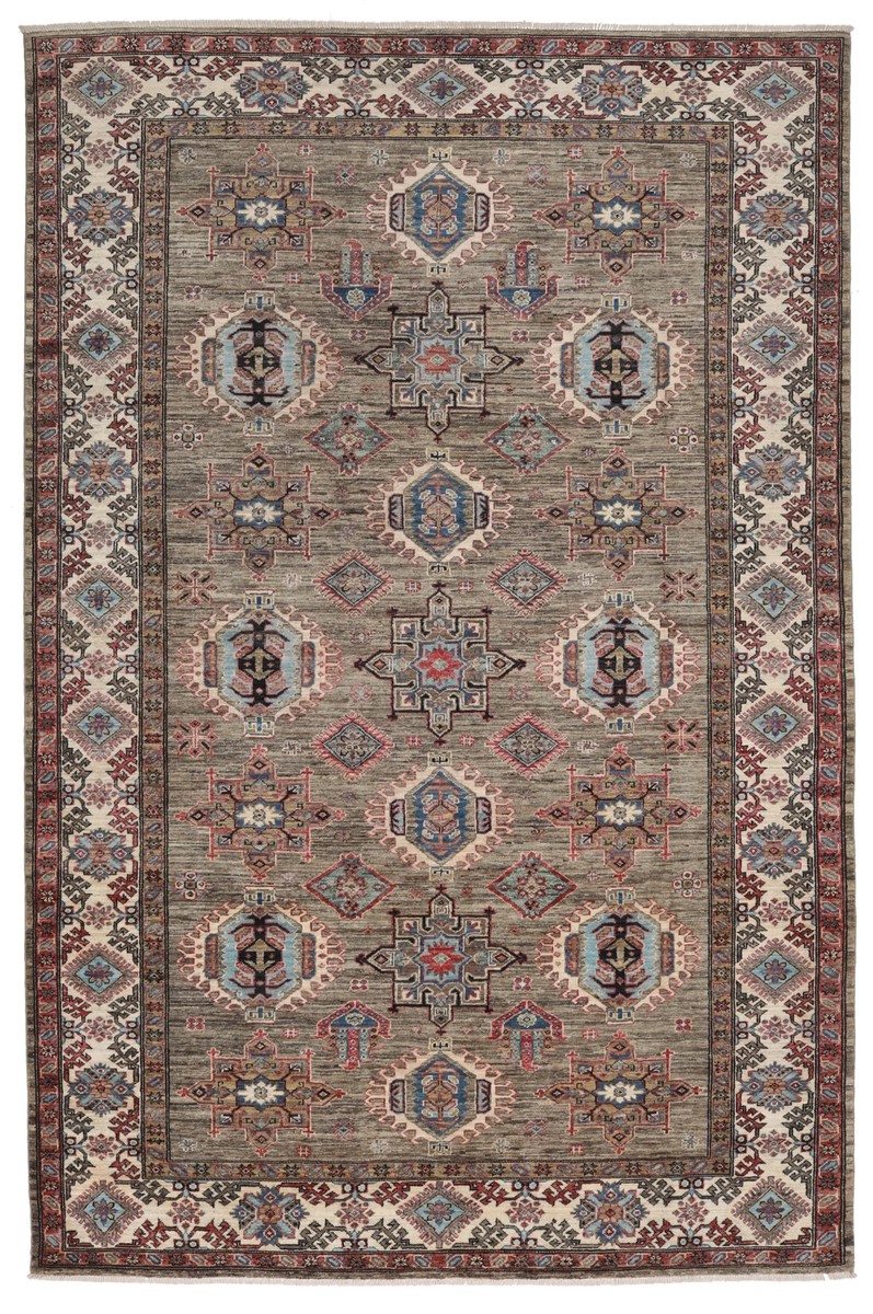201x301 см, Афганистан, Казак, Wool, коричневый