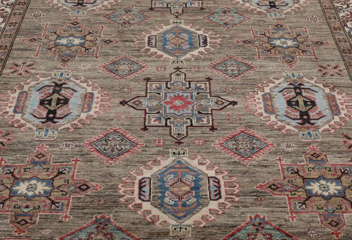 201x301 см, Афганистан, Казак, Wool, коричневый — вид 3