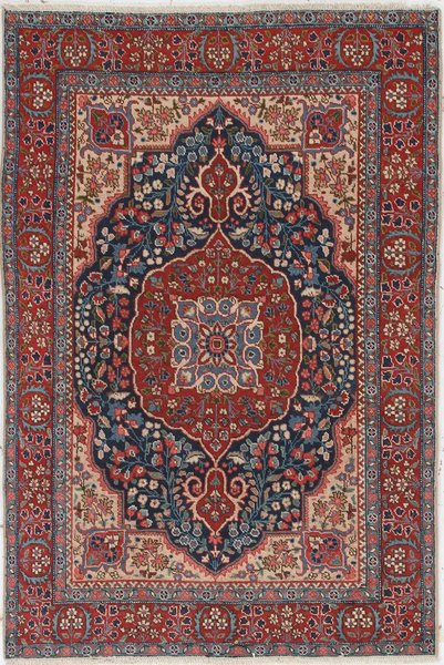 129x185 см, Иран, Табриз, Wool, красный