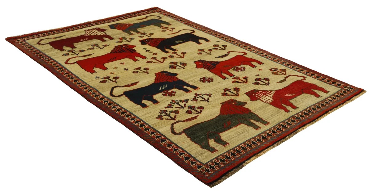145x229 см, Иран, Кашкай, Wool, оранжевый — вид 2
