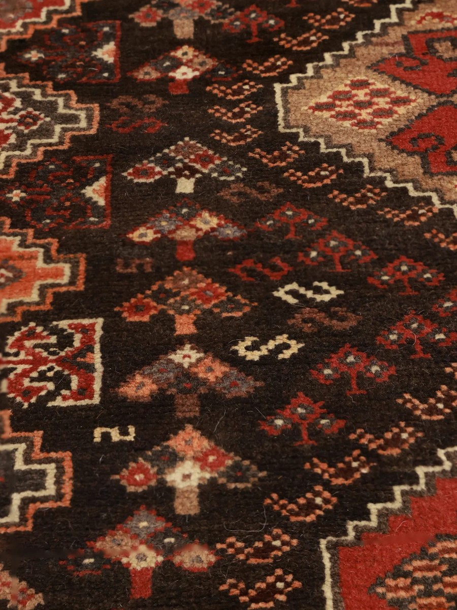 90x162 см, Иран, Кашкай, Wool, чёрный — вид 4