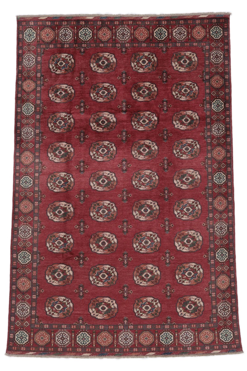 194x291 см, Афганистан, Казак, Wool, красный