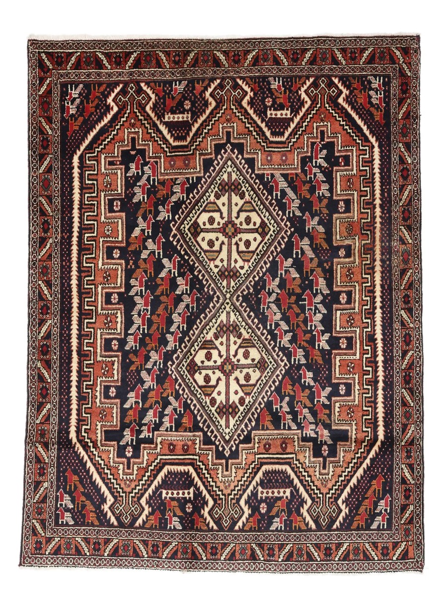 132x175 см, Иран, Восточные, Wool, чёрный