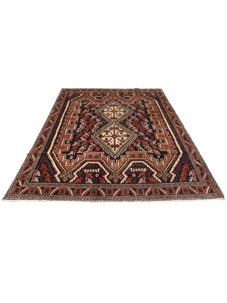 132x175 см, Иран, Восточные, Wool, чёрный — вид 3