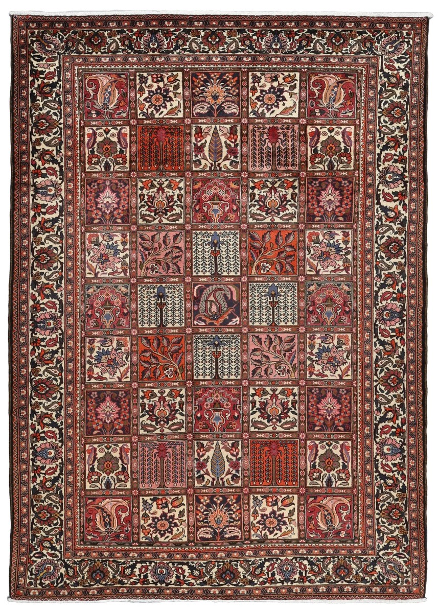 220x310 см, Иран, Бахтиари, Wool, красный
