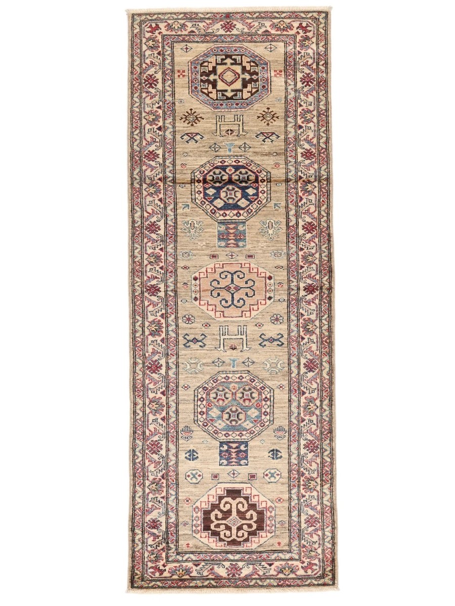 81x234 см, Афганистан, Казак, Wool, бежевый