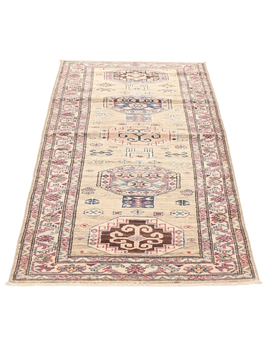 81x234 см, Афганистан, Казак, Wool, бежевый — вид 2