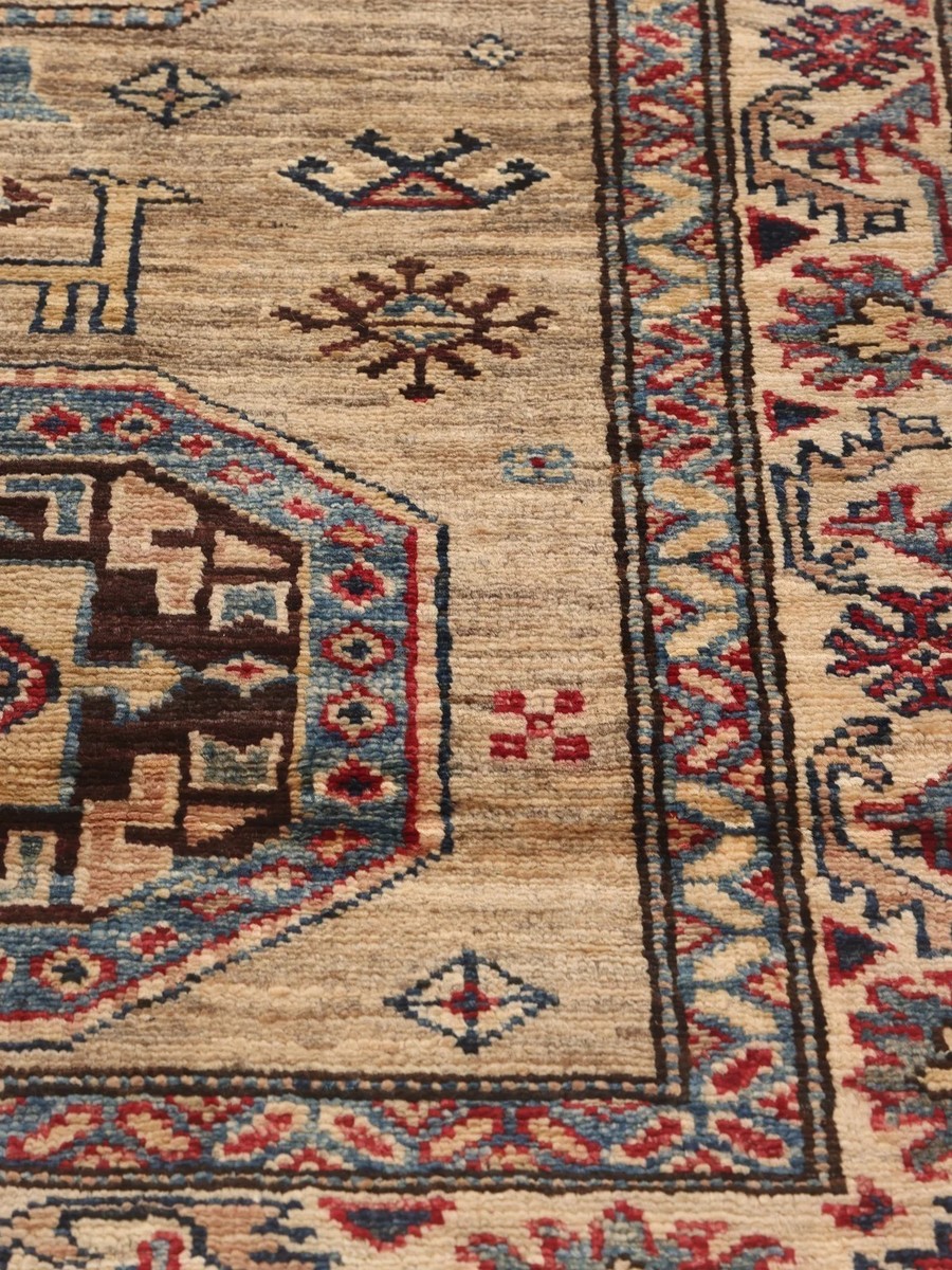 81x234 см, Афганистан, Казак, Wool, бежевый — вид 3