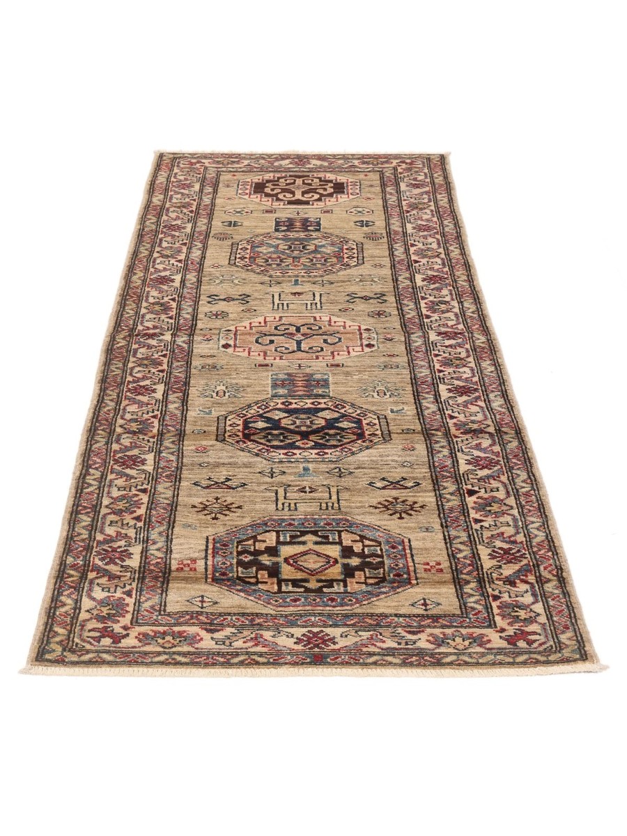 81x234 см, Афганистан, Казак, Wool, бежевый — вид 5