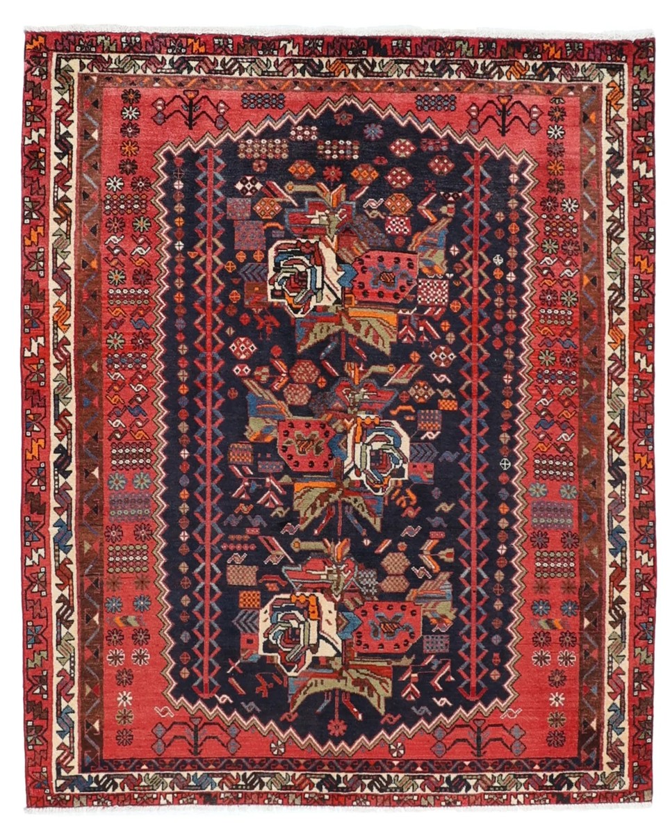 152x186 см, Иран, Восточные, Wool, чёрный
