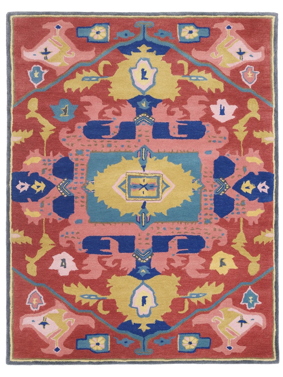 200x300 см, Индия, Современные, Wool, красный