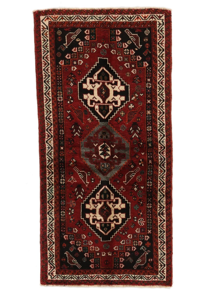 88x178 см, Иран, Кашкай, Wool, чёрный