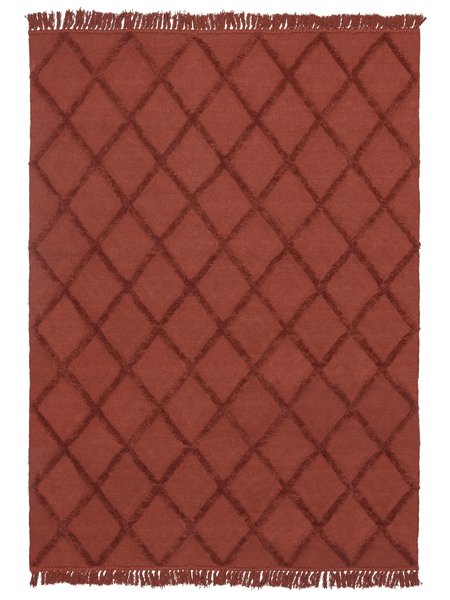 200x300 см, Индия, Современные, Cotton, ржаво-красный