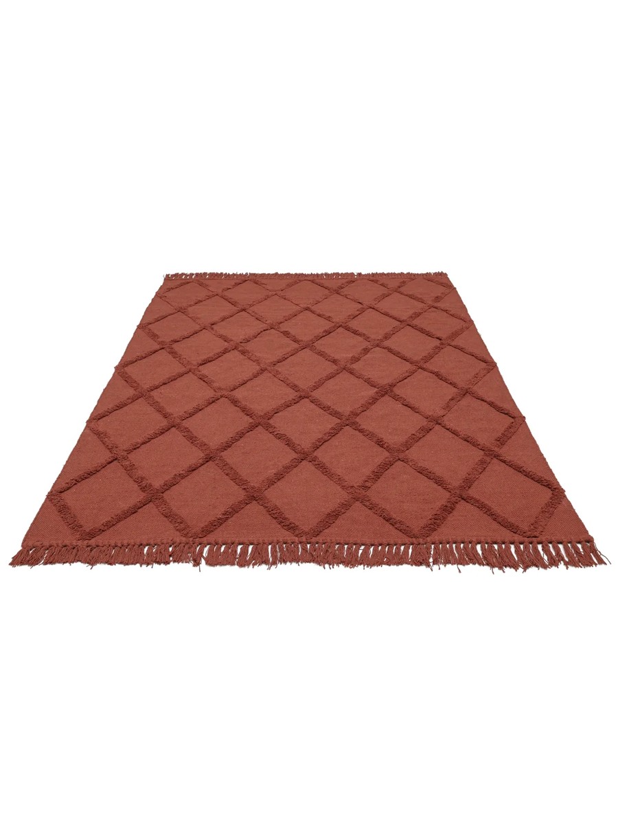 200x300 см, Индия, Современные, Cotton, ржаво-красный — вид 2