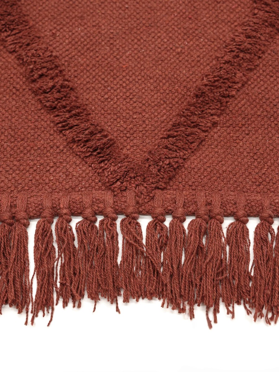 200x300 см, Индия, Современные, Cotton, ржаво-красный — вид 3