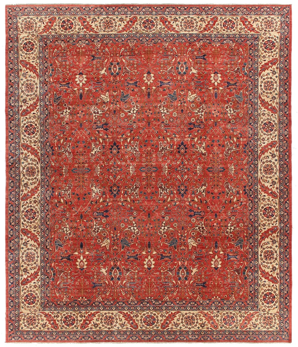 373x446 см, Афганистан, Восточные, Wool, красный