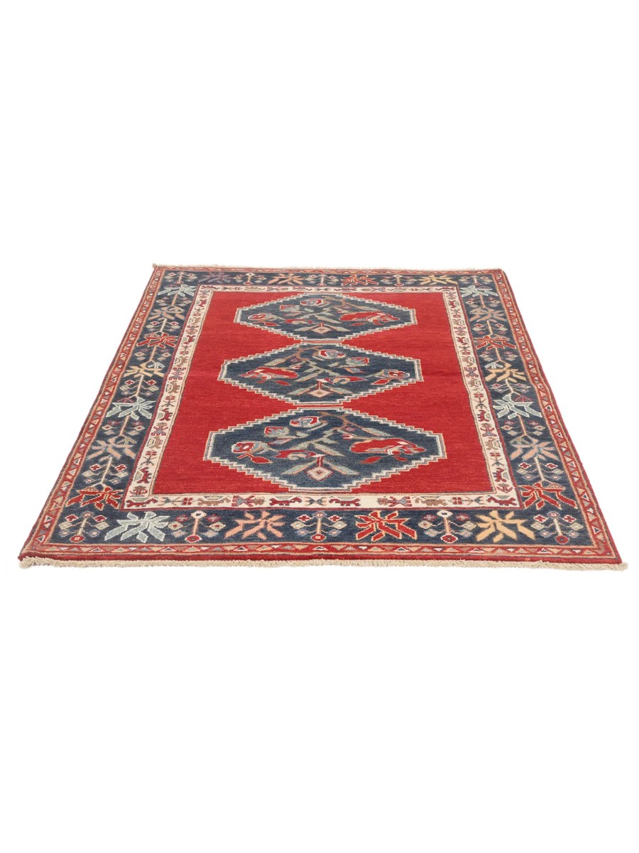 121x153 см, Афганистан, Казак, Wool, красный — вид 2