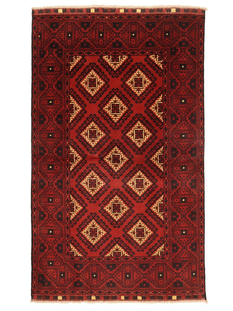 91x146 см, Афганистан, Восточные, Wool, красный