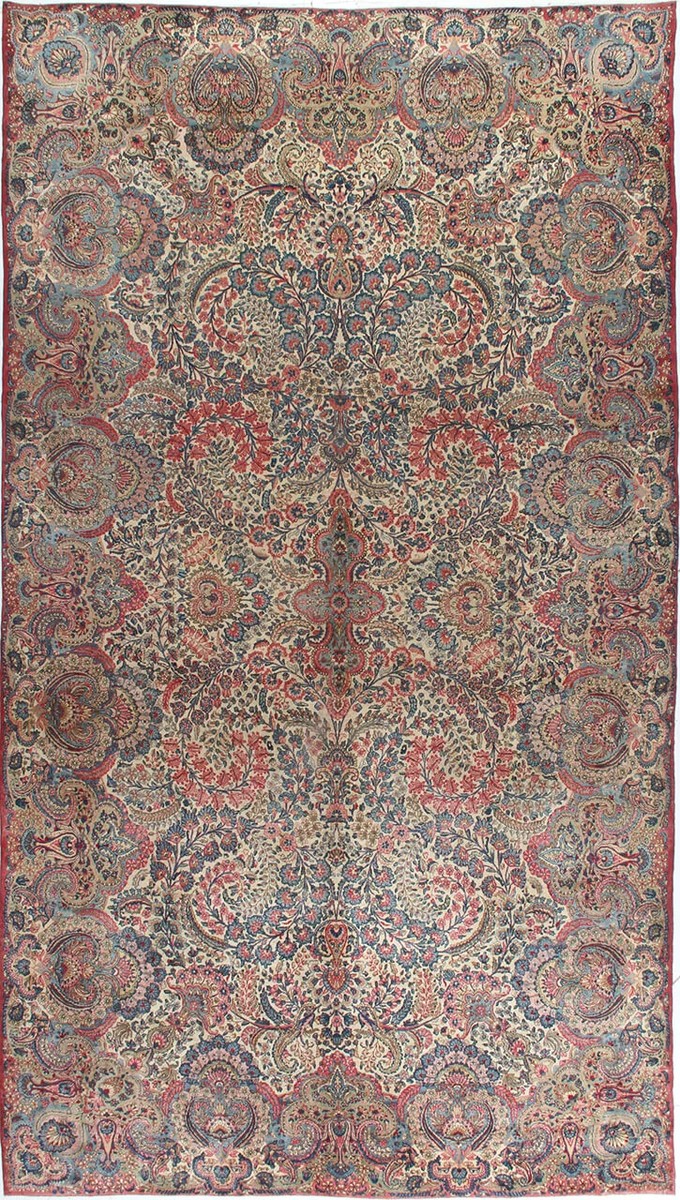 296x537 см, Иран, Керман, Wool, коричневый