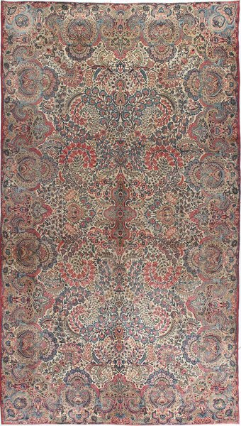 296x537 см, Иран, Керман, Wool, коричневый