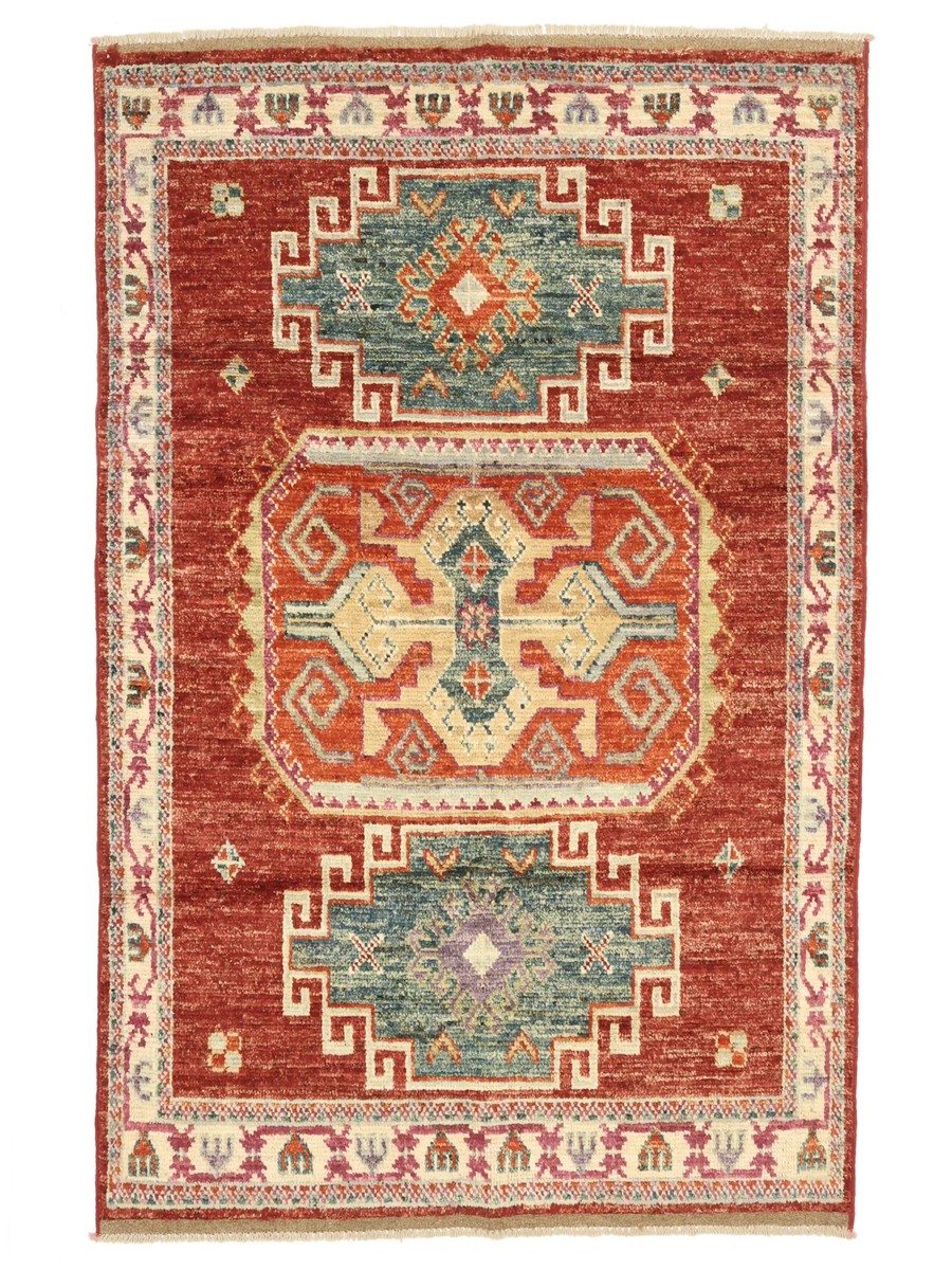 119x181 см, Афганистан, Казак, Wool, красный