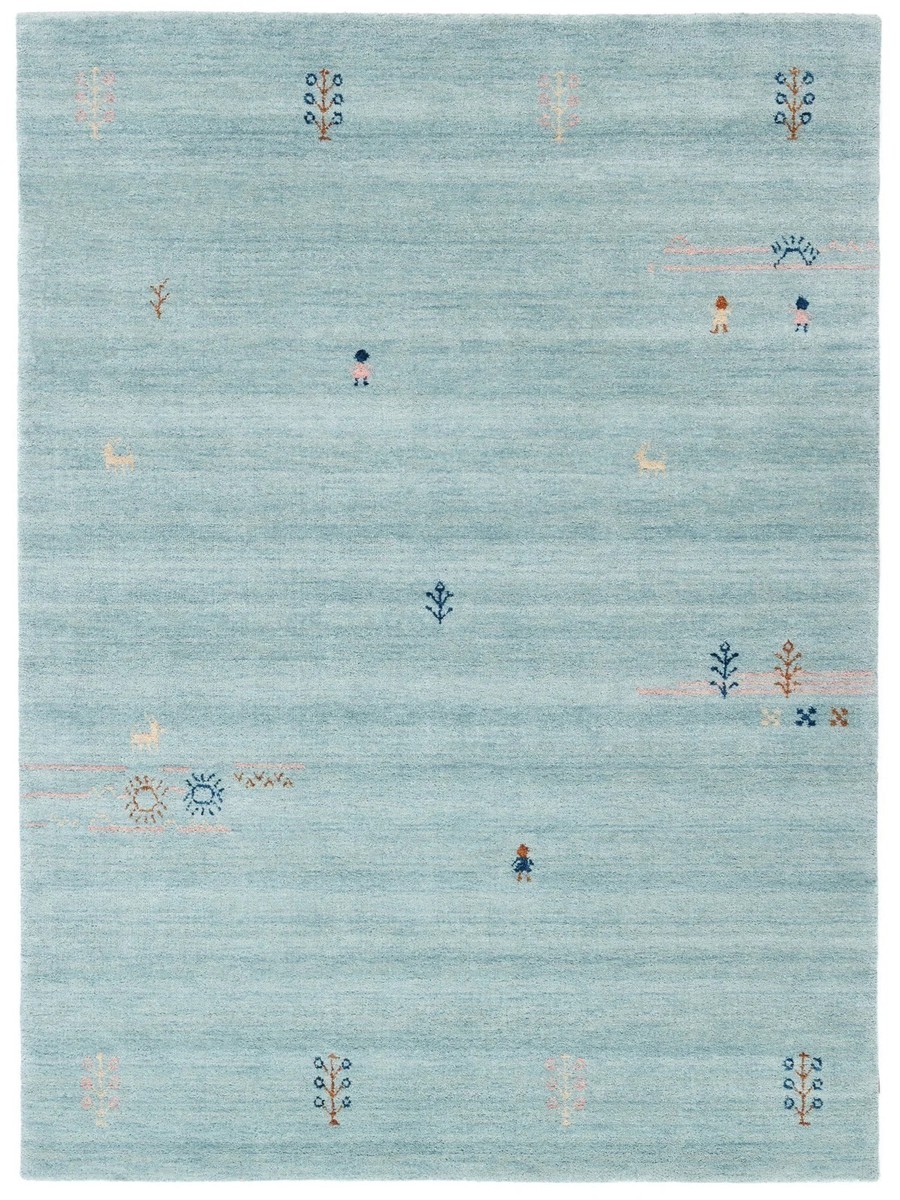 200x300 см, Индия, Габбе, Wool, синий