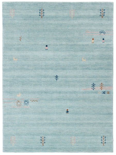 200x300 см, Индия, Габбе, Wool, синий