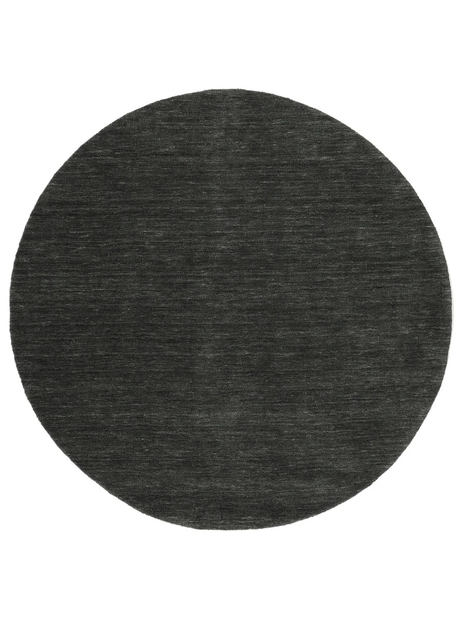 Ø250 см, Индия, Однотонные, Wool, чёрный
