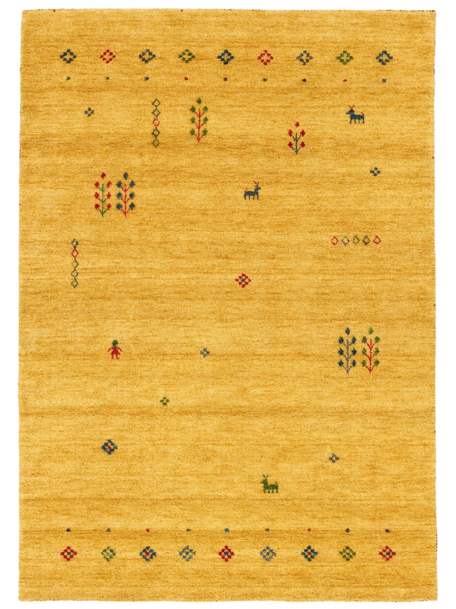 160x230 см, Индия, Габбе, Wool, жёлтый