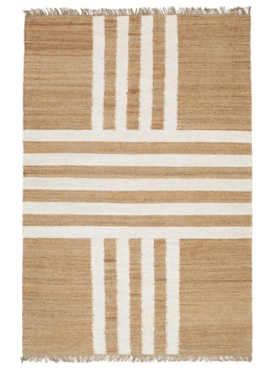 200x300 см, Индия, Современные, 100% Jute, натуральный белый