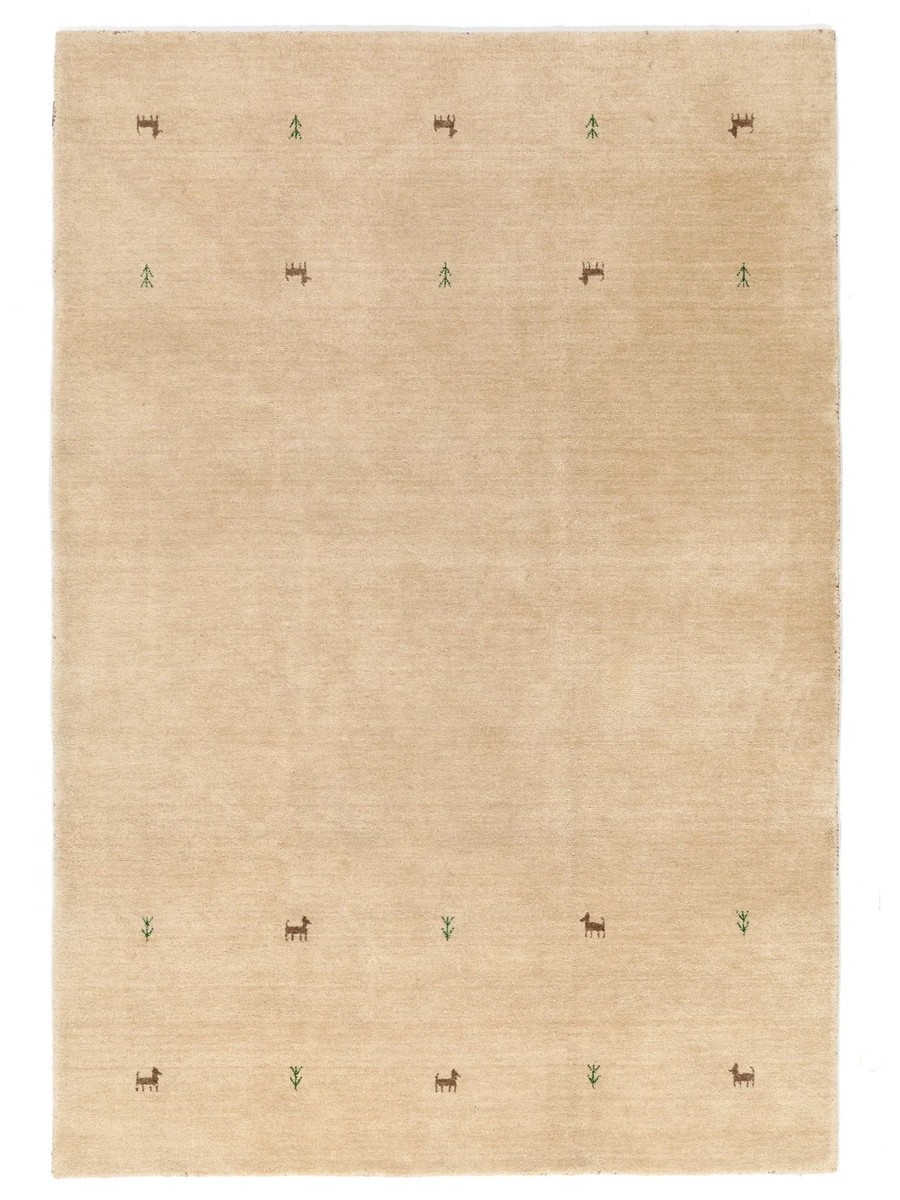 190x290 см, Индия, Габбе, Wool, бежевый