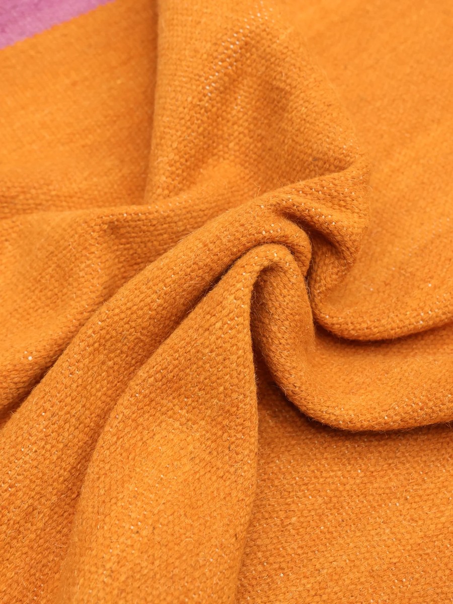 160x230 см, Индия, Однотонные, 85% Wool, оранжевый — вид 4