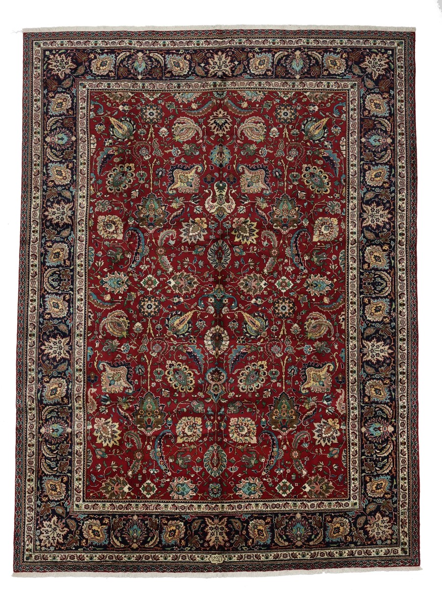 297x400 см, Иран, Табриз, Wool, чёрный