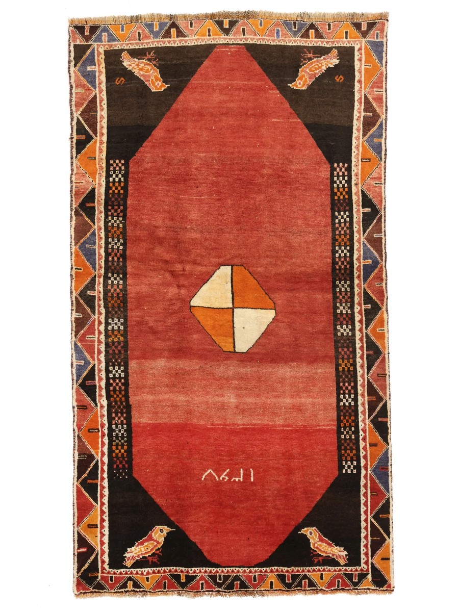110x198 см, Иран, Кашкай, Wool, чёрный