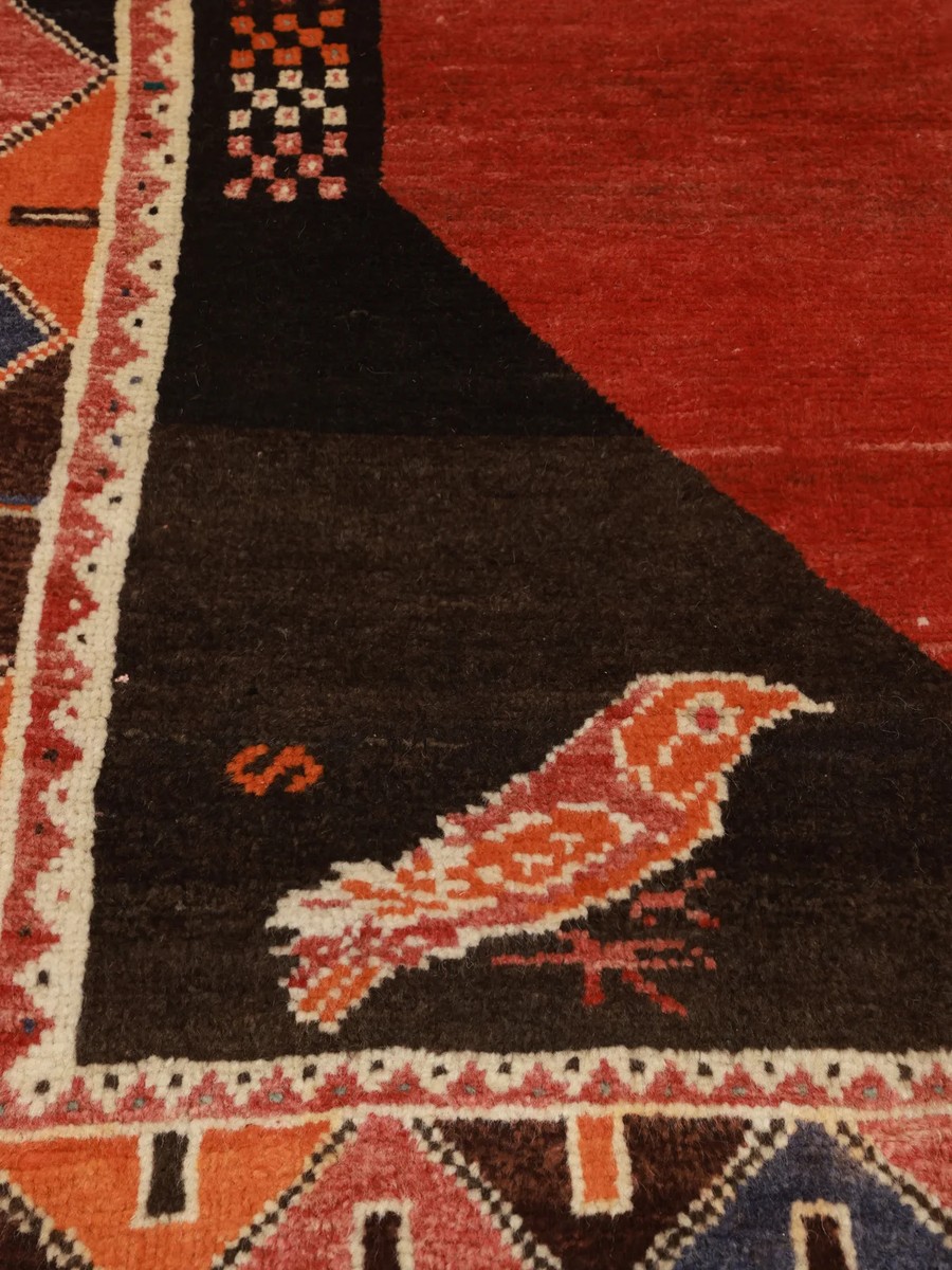 110x198 см, Иран, Кашкай, Wool, чёрный — вид 4