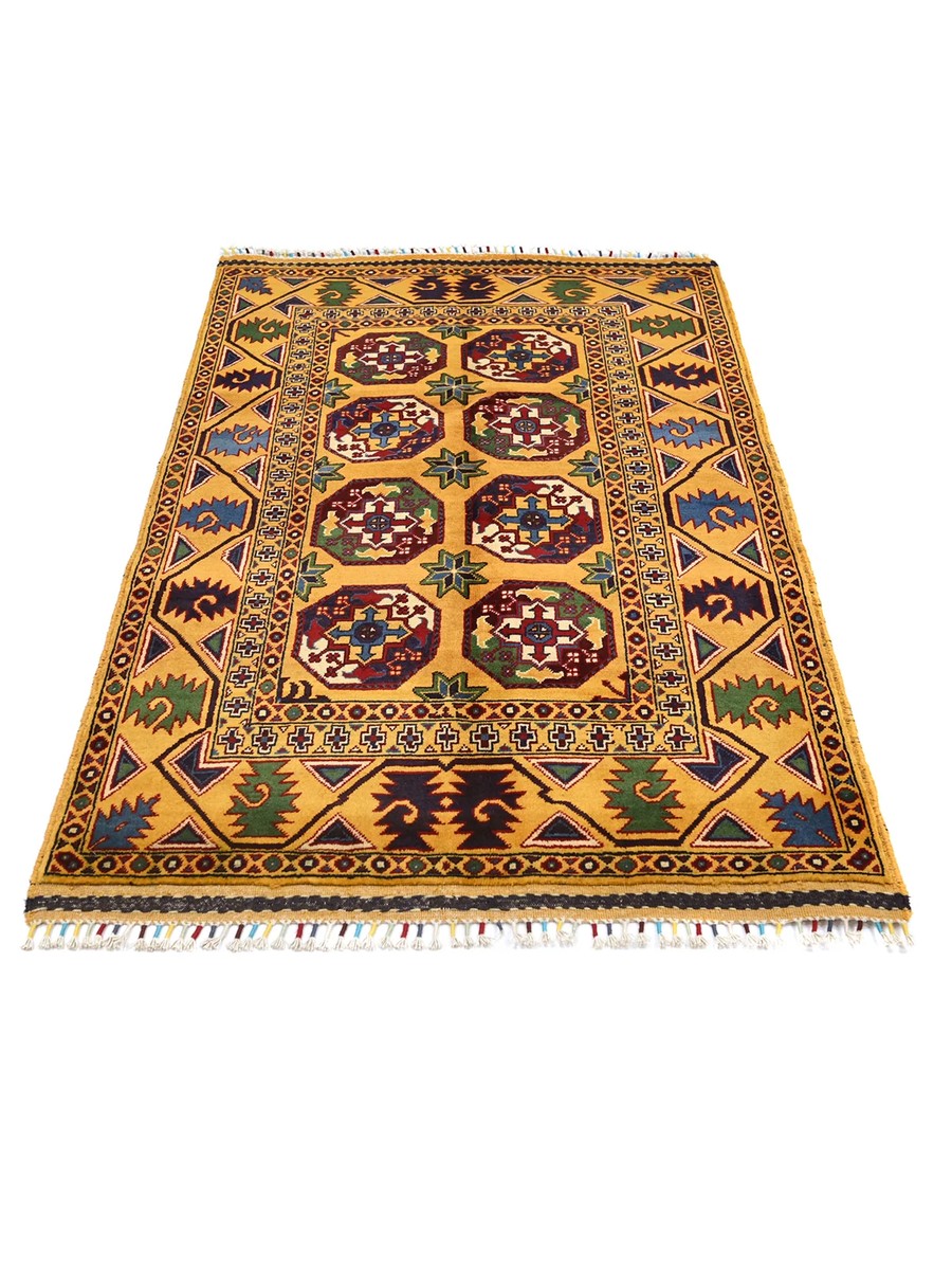 98x147 см, Афганистан, Афган / Пакистан, Wool, оранжевый — вид 3