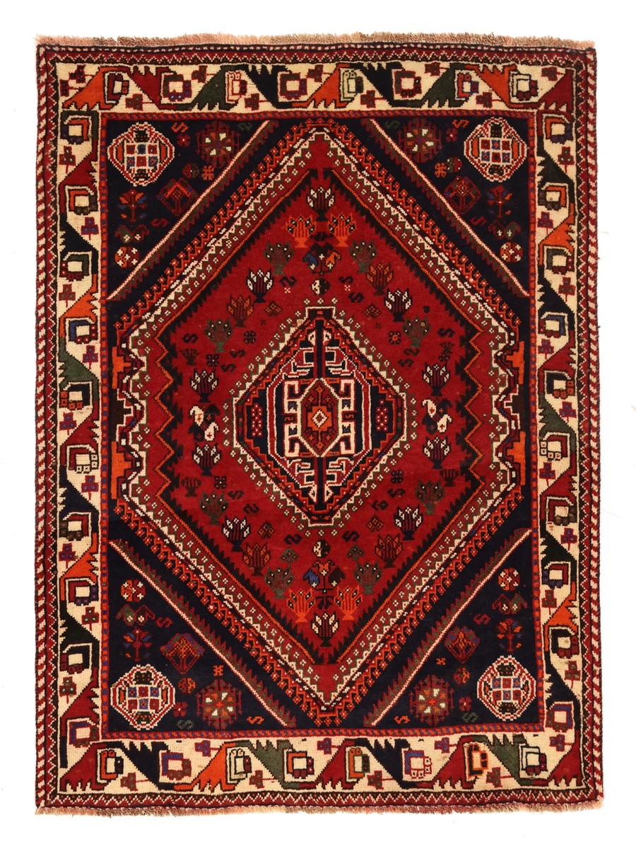 119x166 см, Иран, Кашкай, Wool, красный