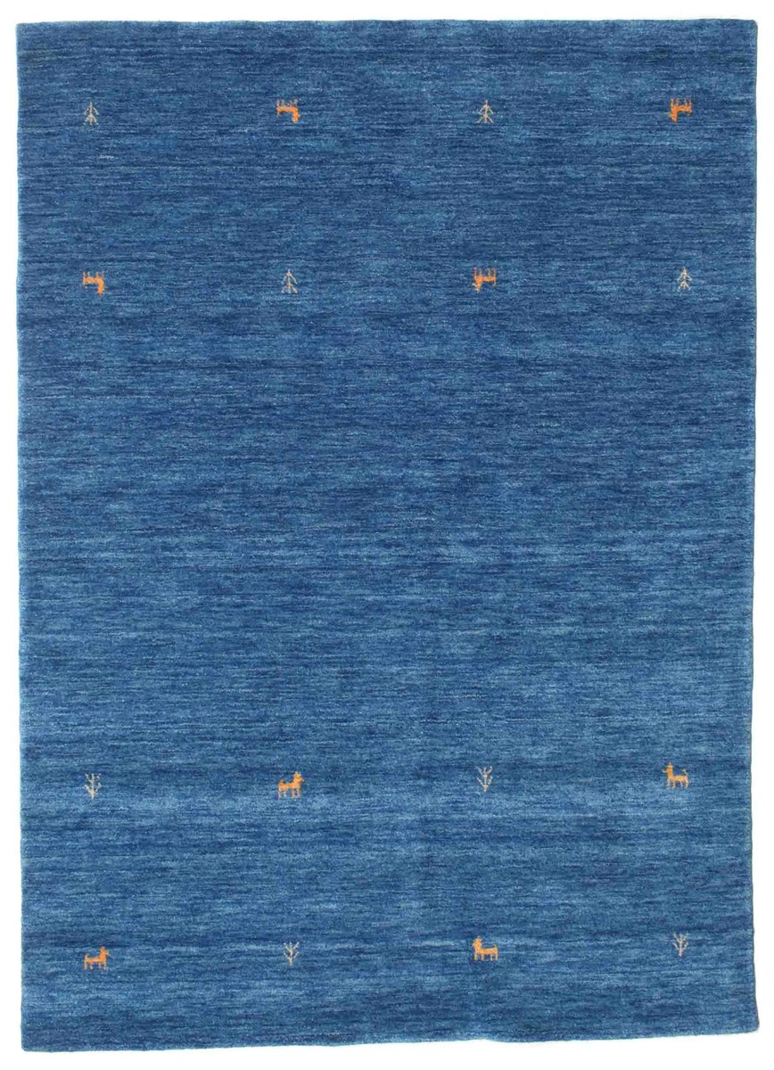 160x230 см, Индия, Габбе, Wool, синий
