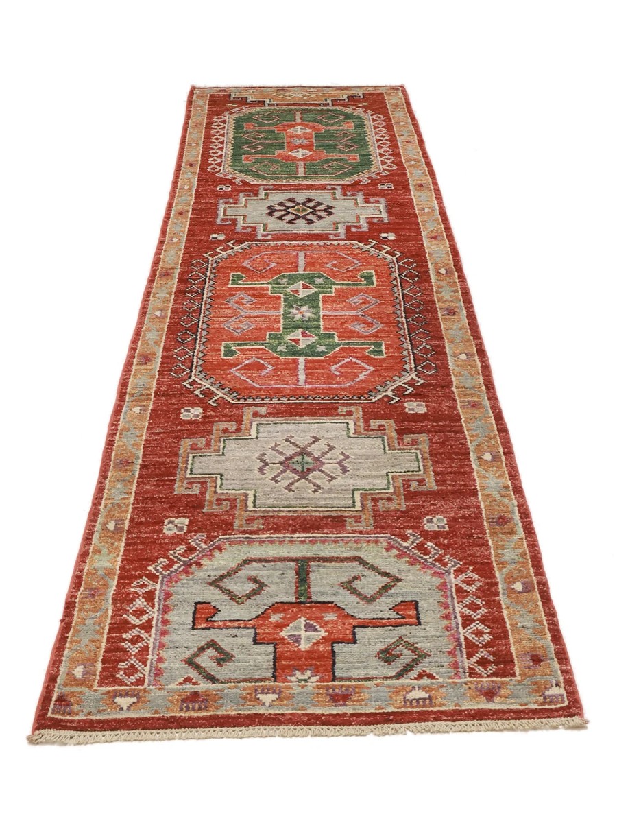 86x392 см, Афганистан, Казак, Wool, зелёный — вид 3
