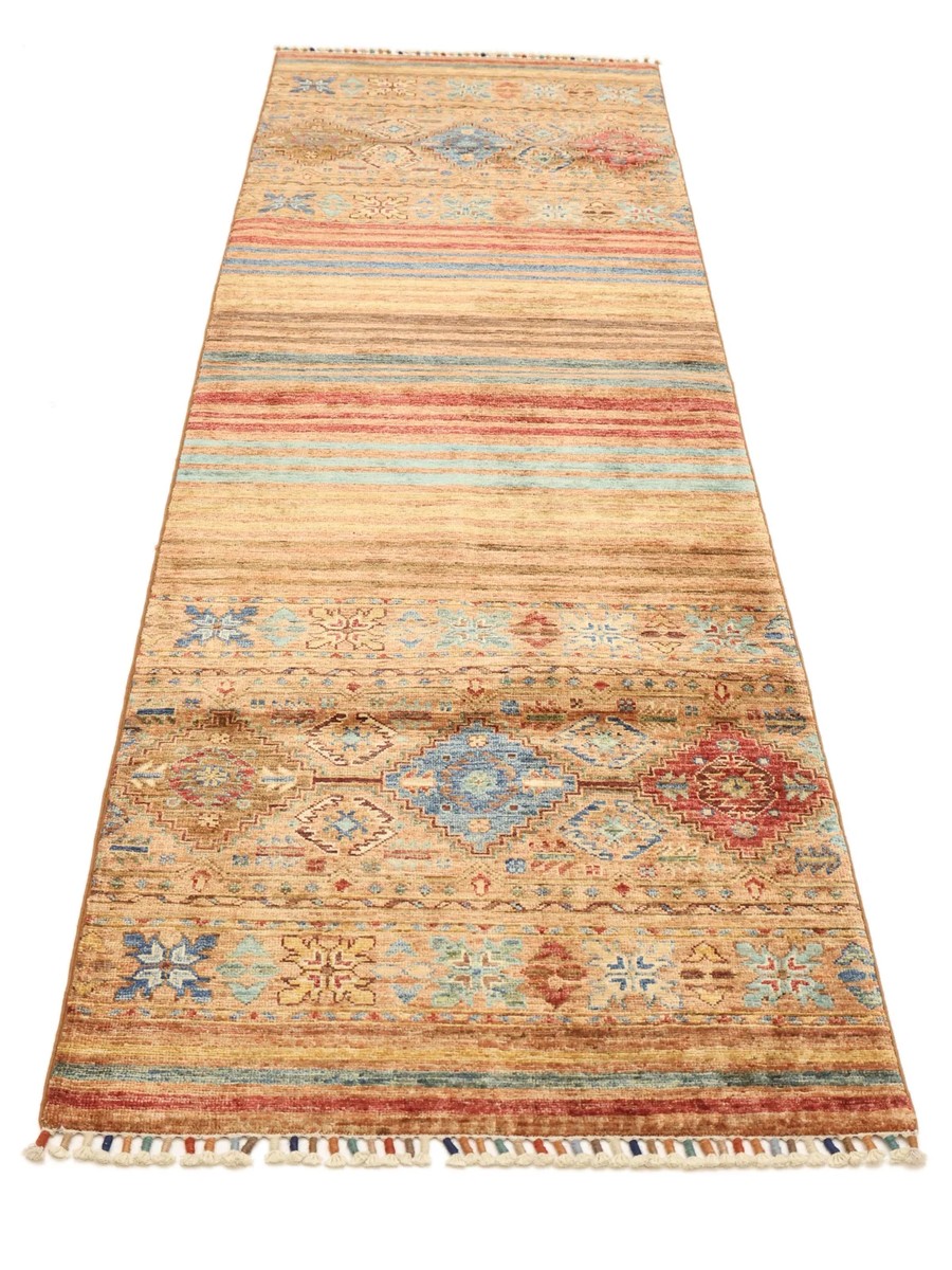 78x260 см, Афганистан, Восточные, Wool, коричневый — вид 2