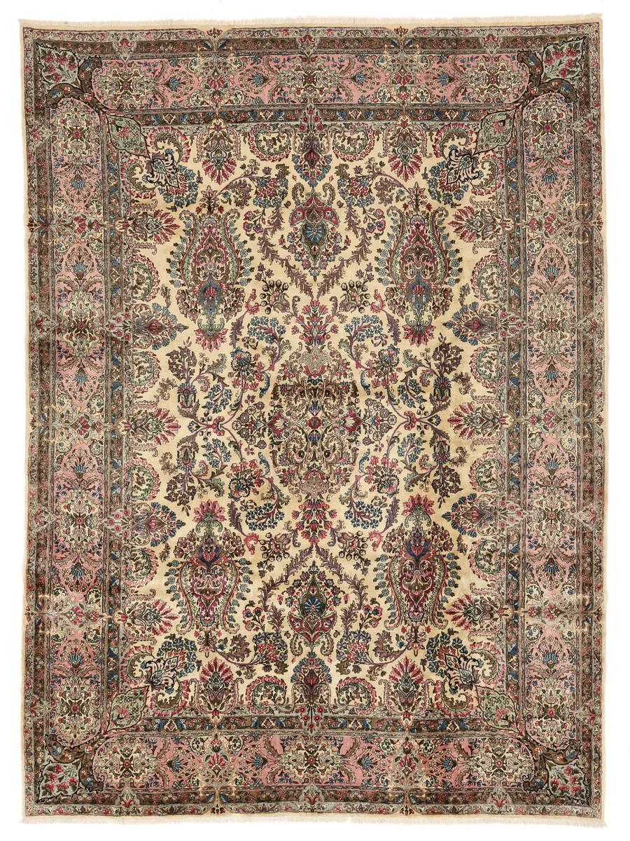 275x375 см, Иран, Керман, Wool, оранжевый