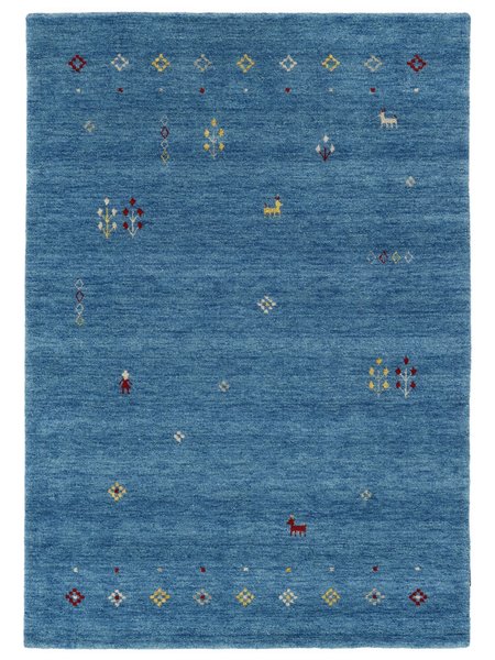 140x200 см, Индия, Габбе, Wool, синий