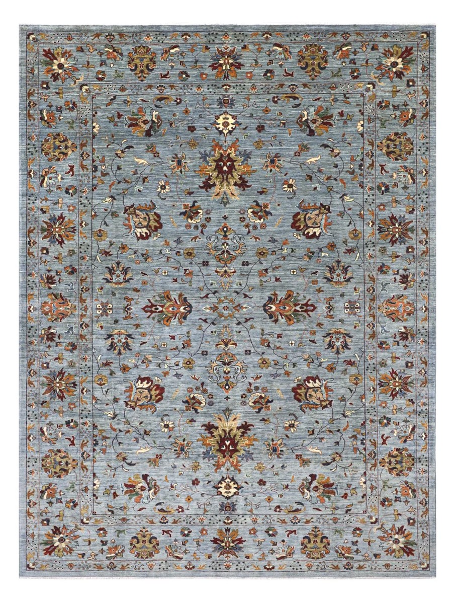276x359 см, Афганистан, Зиглер, Wool, серый — вид 2