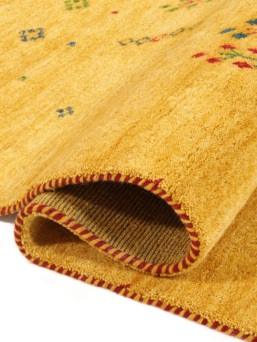 140x200 см, Индия, Габбе, Wool, жёлтый — вид 6